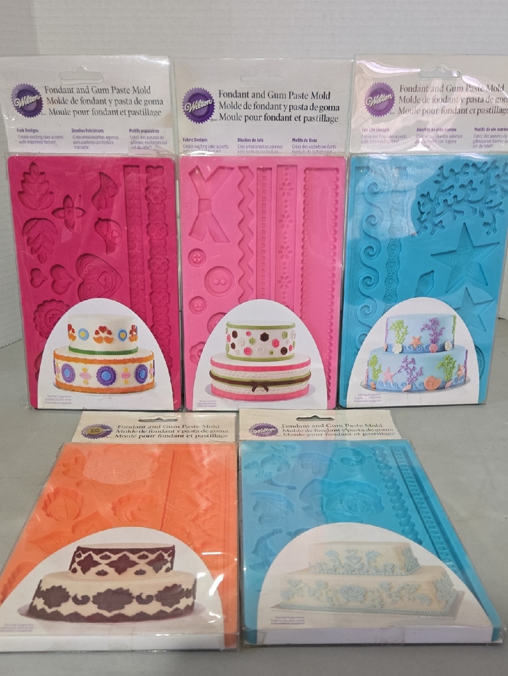 Wilton Fondant & Gum Paste Molds - Baroque,Global, Folk, Fabric, Sea Life (5)